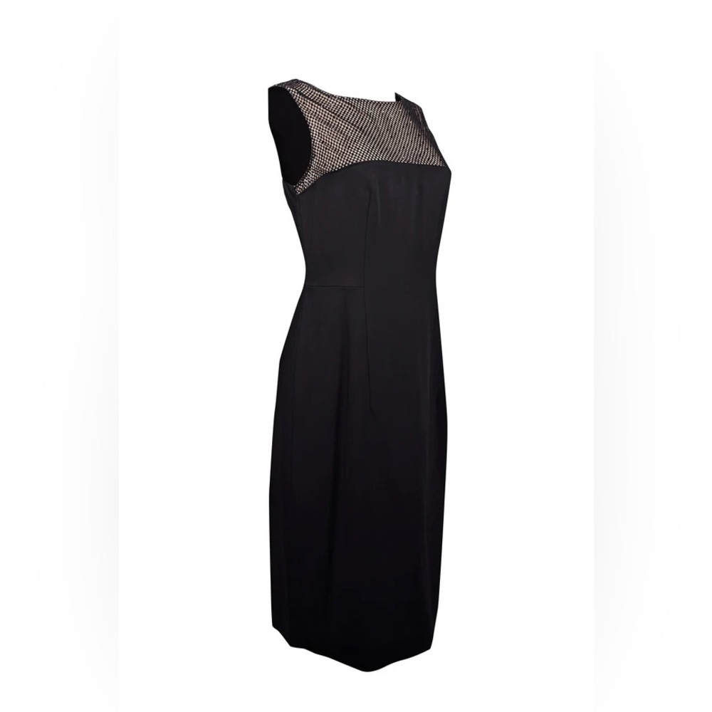 L'Agence Black Sheath Dress Rhinestone Embellishment (D7)
